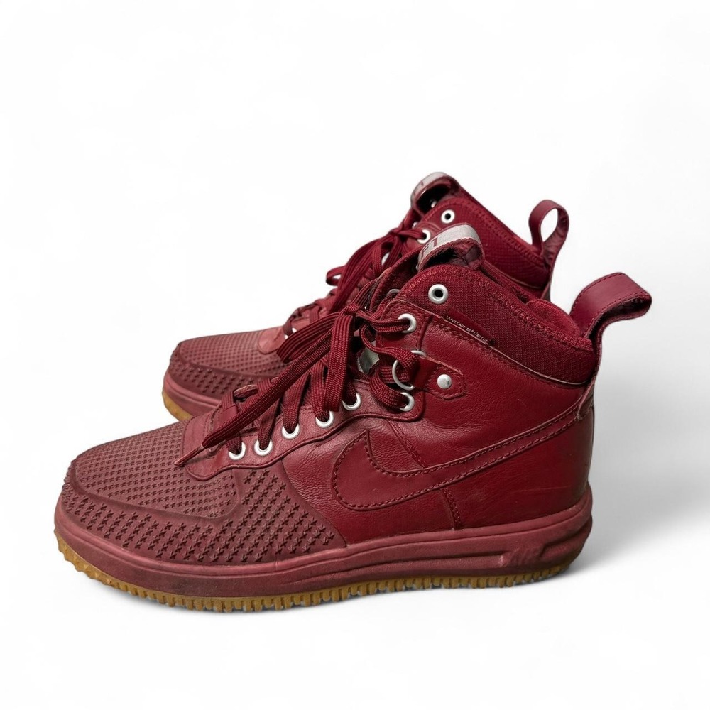 Nike Lunar Force 1 Duck Boot "Team Red" Burgundy Sneakers Size US 10.5 mens